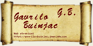 Gavrilo Buinjac vizit kartica